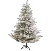 Outlet 6 ft. Clear Lit Flocked Fraser Fir Christmas Tree Christmas Trees