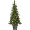 Discount 5 ft. Feel Real Pre-Lit Buzzard Pine Tree Christmas Trees
