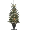 Outlet 4 ft. Feel Real Pre-Lit Snowy Morgan Spruce Tree Christmas Trees
