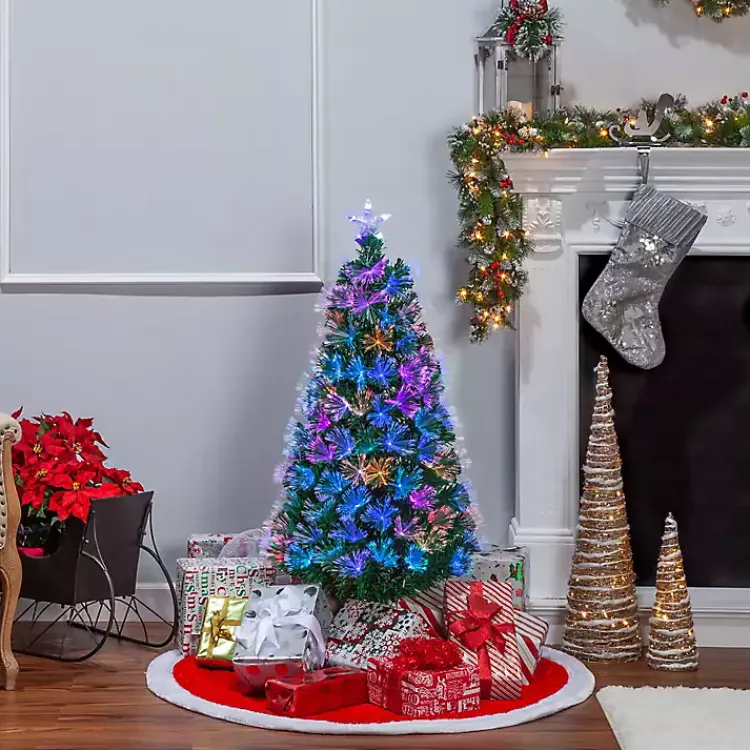 Clearance 4 ft. Fiber Optic Color Changing Christmas Tree Christmas Trees