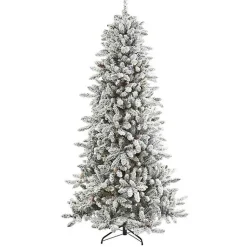 Online 7.5 ft. Flocked Livingston Fir Pine Christmas Tree Christmas Trees