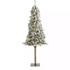 Outlet 5 ft. Flocked Pre-Lit Alpine Christmas Tree Christmas Trees