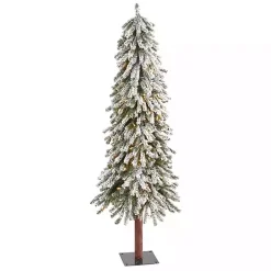 Discount 5 ft. Flocked Pre-Lit Grand Alpine Christmas Tree Christmas Trees