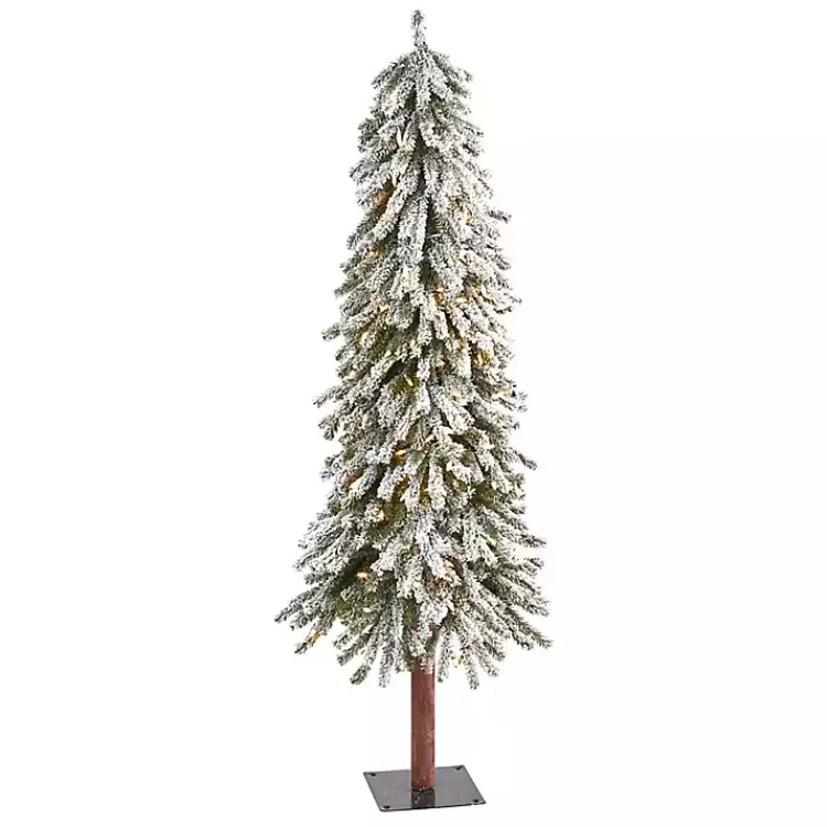 Discount 5 ft. Flocked Pre-Lit Grand Alpine Christmas Tree Christmas Trees