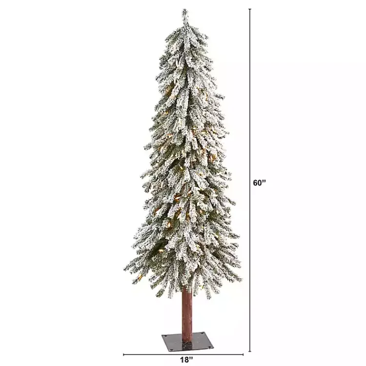 Discount 5 ft. Flocked Pre-Lit Grand Alpine Christmas Tree Christmas Trees