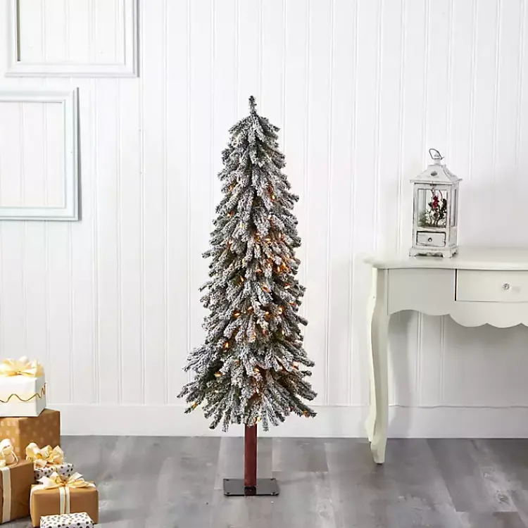 Discount 5 ft. Flocked Pre-Lit Grand Alpine Christmas Tree Christmas Trees