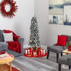 Discount 5 ft. Flocked Pre-Lit Grand Alpine Christmas Tree Christmas Trees