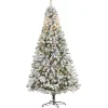 Clearance 8 ft. Flocked Pre-Lit Rock Spruce Christmas Tree Christmas Trees