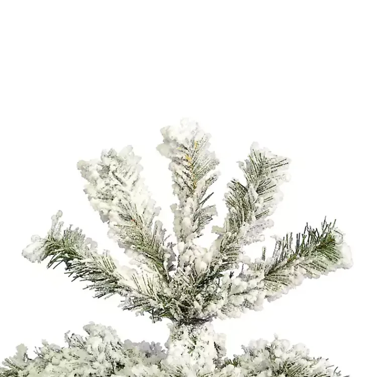 Clearance 7.5 ft. Flocked Slim Pacific Pine Christmas Tree Christmas Trees
