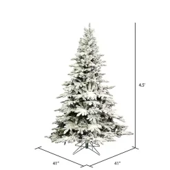 Discount 4.5 ft. Flocked Utica Fir Christmas Tree Christmas Trees