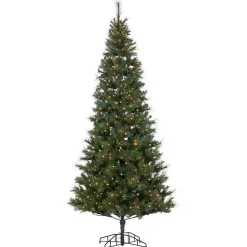 New 9 ft. Lit Baxter Pine Needle Mix Christmas Tree Christmas Trees