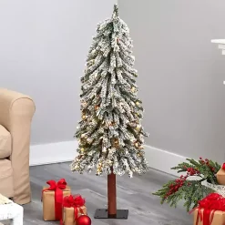 Online 4 ft. Lit Flocked Grand Alpine Christmas Tree Christmas Trees