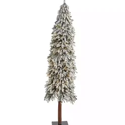 Outlet 7 ft. Lit Flocked Grand Alpine Christmas Tree Christmas Trees