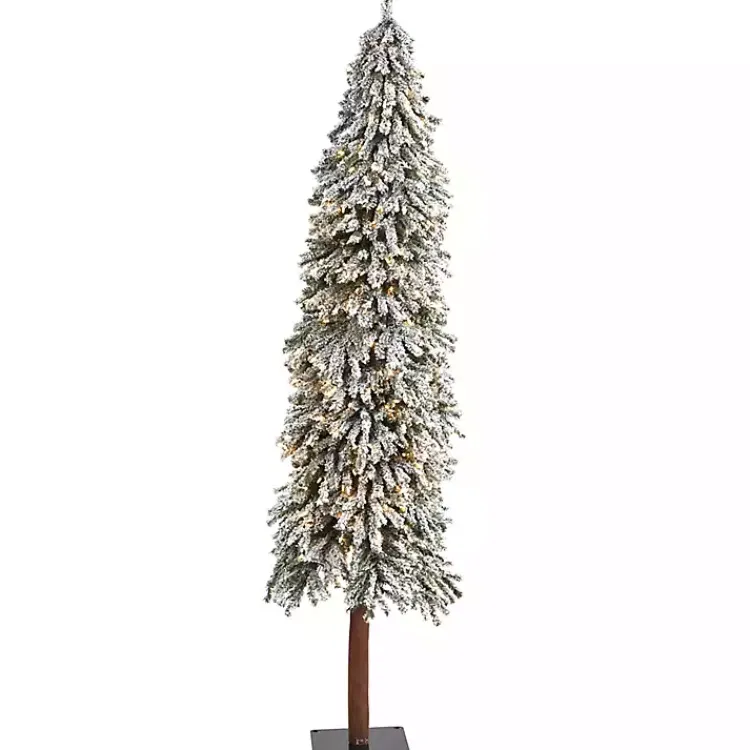Outlet 7 ft. Lit Flocked Grand Alpine Christmas Tree Christmas Trees
