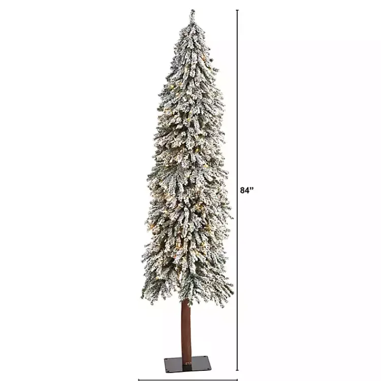 Outlet 7 ft. Lit Flocked Grand Alpine Christmas Tree Christmas Trees