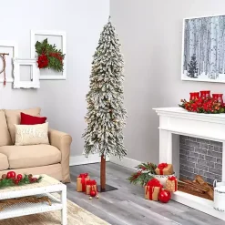 Outlet 7 ft. Lit Flocked Grand Alpine Christmas Tree Christmas Trees