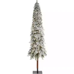 New 9 ft. Lit Flocked Grand Alpine Christmas Tree Christmas Trees
