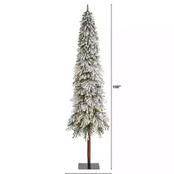 New 9 ft. Lit Flocked Grand Alpine Christmas Tree Christmas Trees