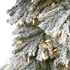 New 9 ft. Lit Flocked Grand Alpine Christmas Tree Christmas Trees