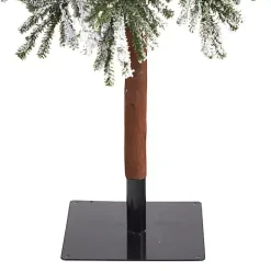 New 9 ft. Lit Flocked Grand Alpine Christmas Tree Christmas Trees