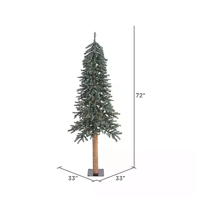 New 6 ft. Natural Bark Alpine Christmas Tree Christmas Trees