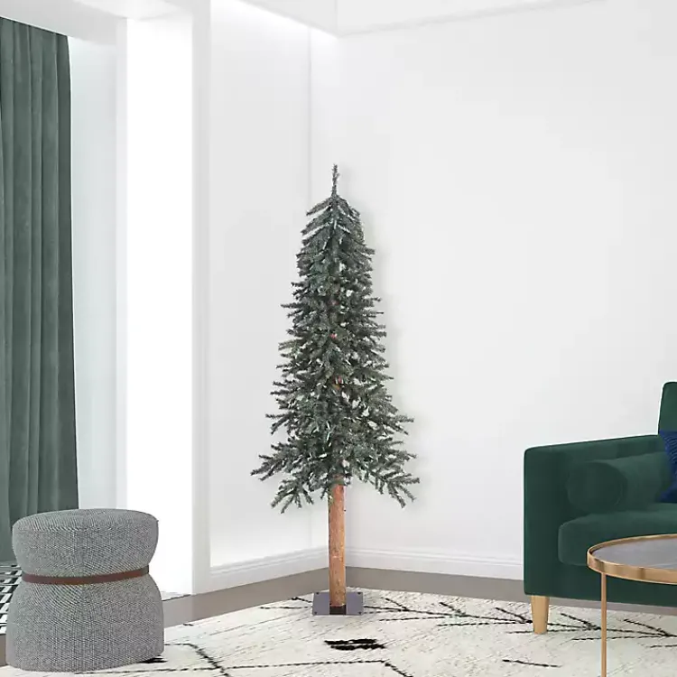 New 6 ft. Natural Bark Alpine Christmas Tree Christmas Trees