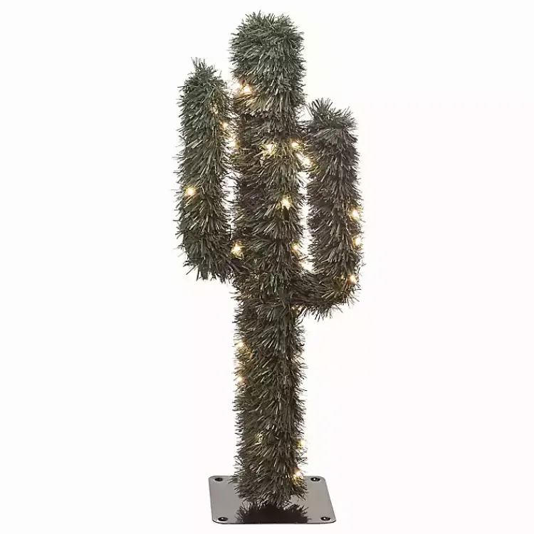 Discount 3 ft. Pre-Lit Cactus Christmas Tree Christmas Trees