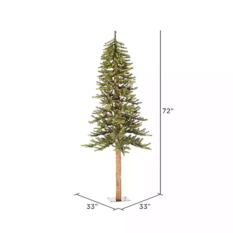 New 6 ft. Pre-Lit Clear Natural Alpine Christmas Tree Christmas Trees