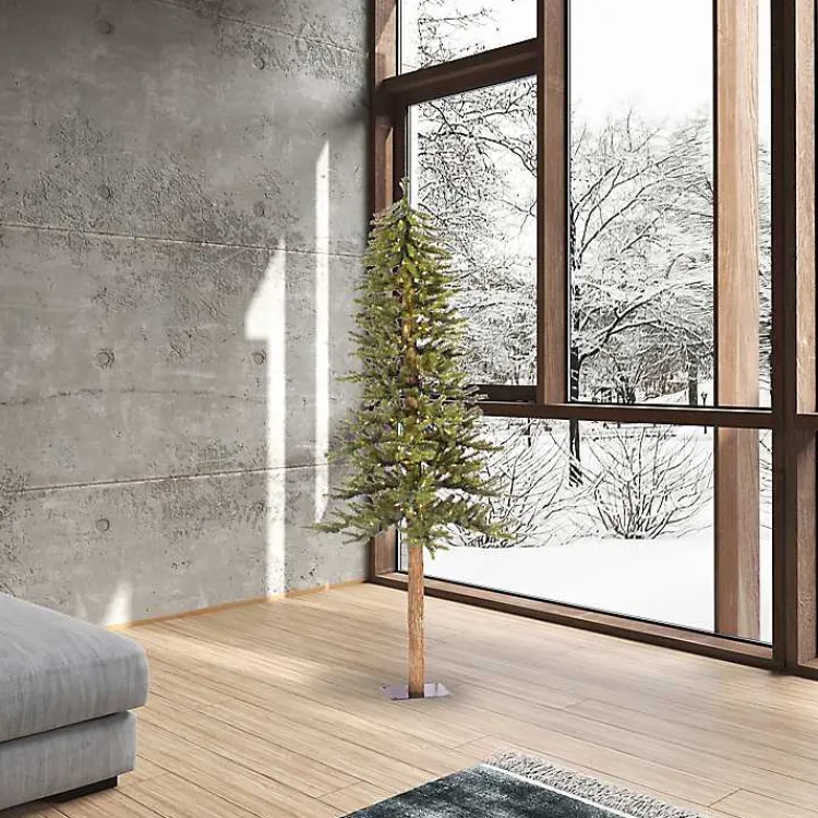 New 6 ft. Pre-Lit Clear Natural Alpine Christmas Tree Christmas Trees