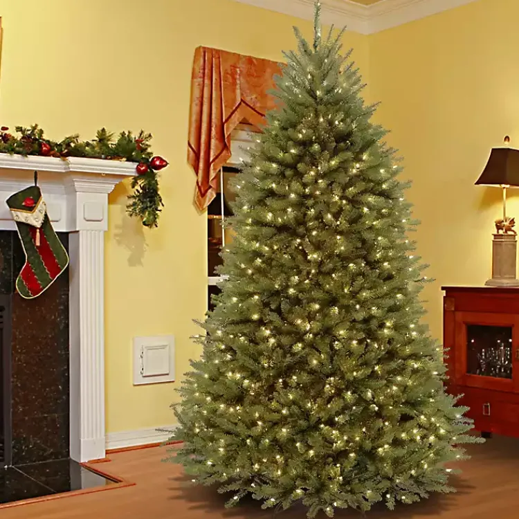 Clearance 9 ft. Pre-Lit Dunhill Fir Hinged Christmas Tree Christmas Trees