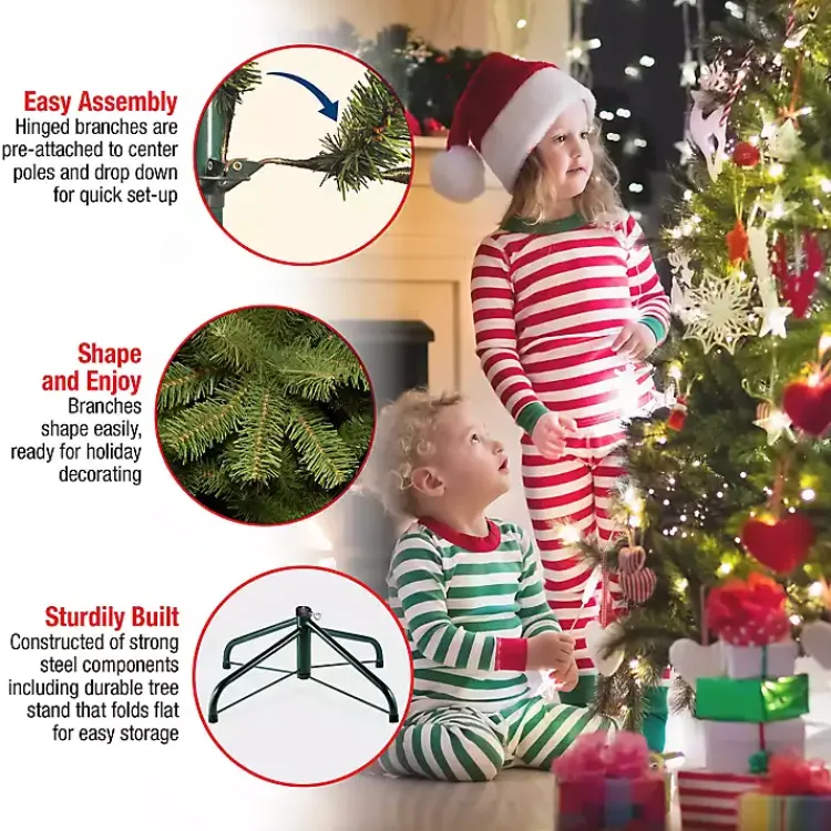 Clearance 9 ft. Pre-Lit Dunhill Fir Hinged Christmas Tree Christmas Trees