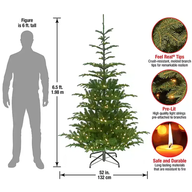 Online 6.5 ft. Pre-Lit Feel Real Norwegian Christmas Tree Christmas Trees