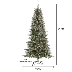 Clearance 7 ft. Pre-Lit Flocked Arctic Pine Christmas Tree Christmas Trees