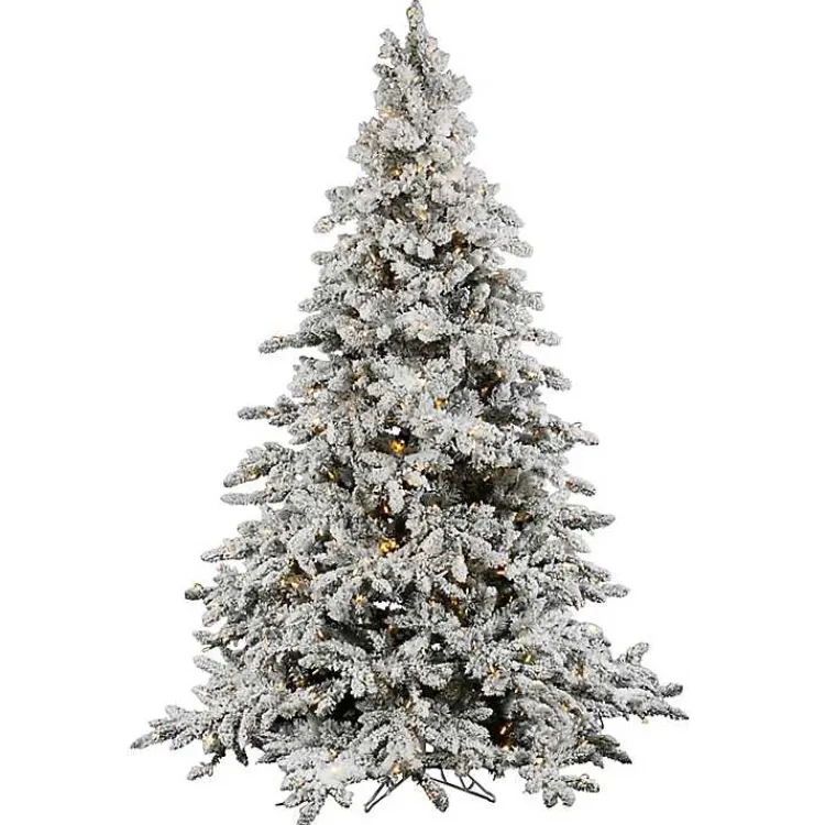 Outlet 7.5 ft. Pre-Lit Flocked Utica Fir Christmas Tree Christmas Trees