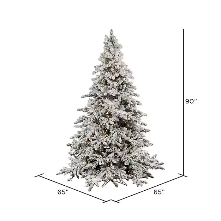 Outlet 7.5 ft. Pre-Lit Flocked Utica Fir Christmas Tree Christmas Trees