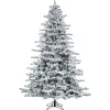 New 6.5 ft. Pre-Lit Flocked Utica Fir Christmas Tree Christmas Trees