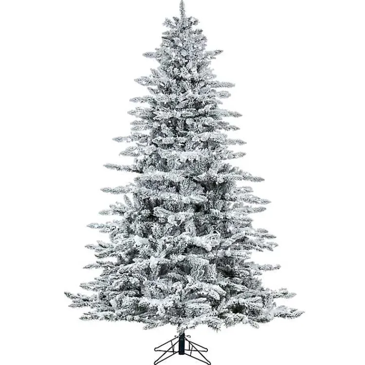 New 6.5 ft. Pre-Lit Flocked Utica Fir Christmas Tree Christmas Trees