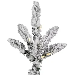 New 6.5 ft. Pre-Lit Flocked Utica Fir Christmas Tree Christmas Trees