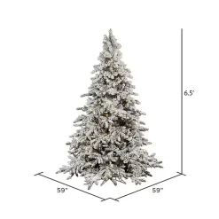 New 6.5 ft. Pre-Lit Flocked Utica Fir Christmas Tree Christmas Trees
