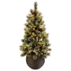 Hot 4 ft. Pre-Lit Glittery Crestwood Spruce Tree Christmas Trees