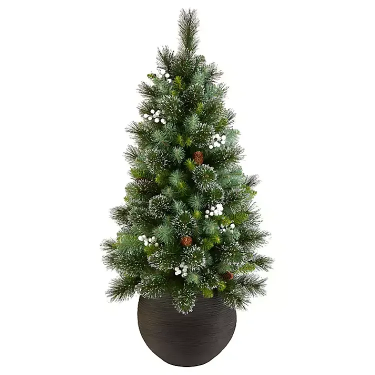 Hot 4 ft. Pre-Lit Glittery Crestwood Spruce Tree Christmas Trees