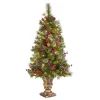 Sale 4 ft. Pre-Lit Iced Berry & Pine Tree in Bronze Urn Christmas Trees