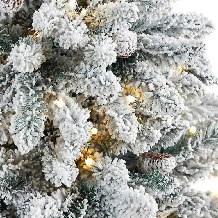 Discount 4.5 ft. Pre-Lit Livingston Fir Tree in White Plant Christmas Trees