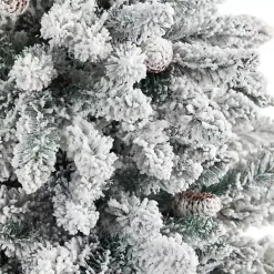 Discount 4.5 ft. Pre-Lit Livingston Fir Tree in White Plant Christmas Trees