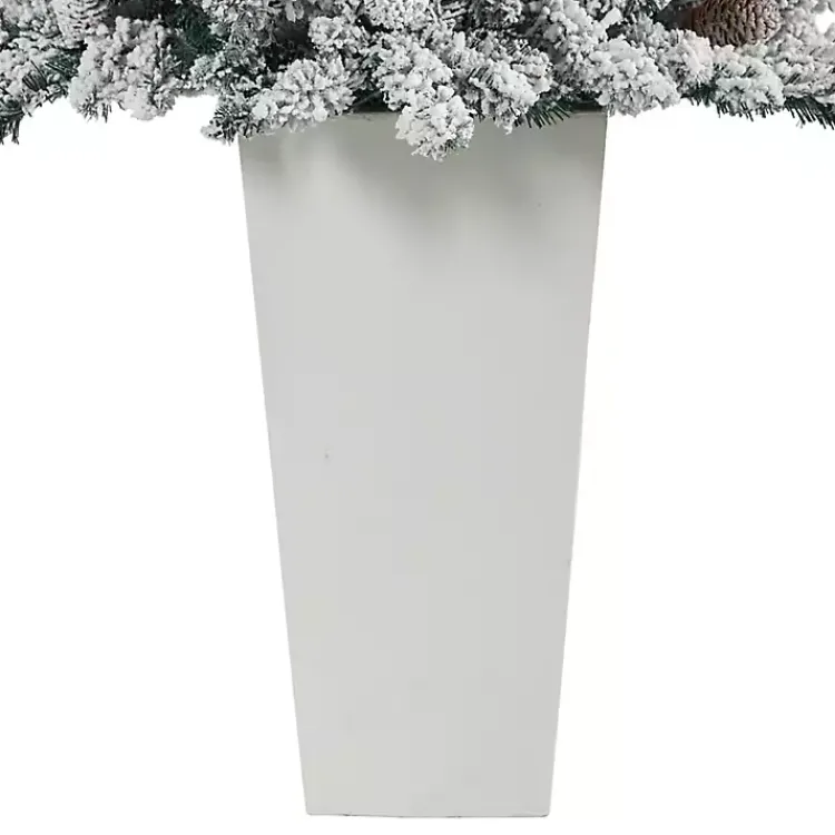 Discount 4.5 ft. Pre-Lit Livingston Fir Tree in White Plant Christmas Trees