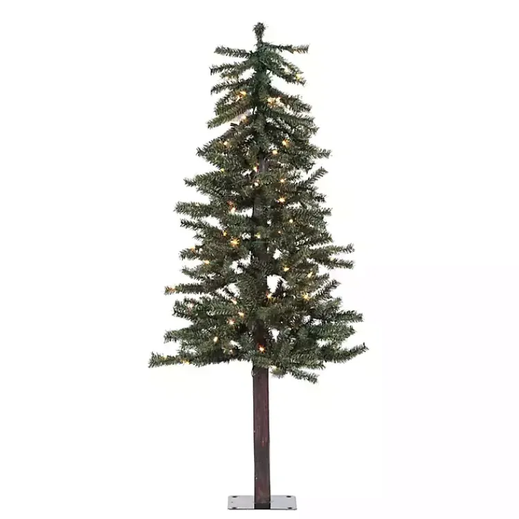 Discount 4 ft. Pre-Lit Natural Alpine Christmas Tree Christmas Trees