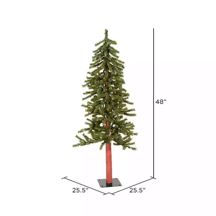 Discount 4 ft. Pre-Lit Natural Alpine Christmas Tree Christmas Trees