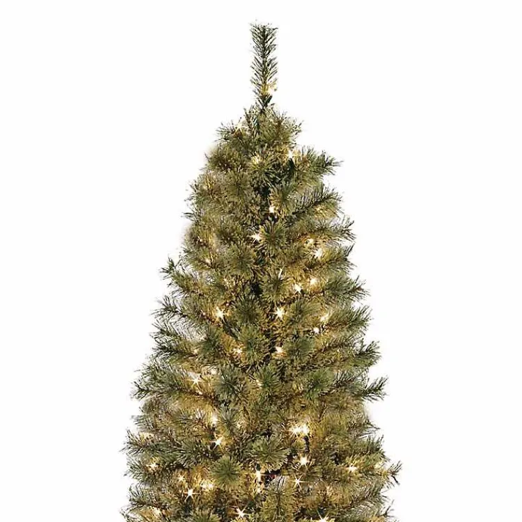 New 7 ft. Pre-Lit Pine Christmas Tree in Bronze Urn Christmas Trees