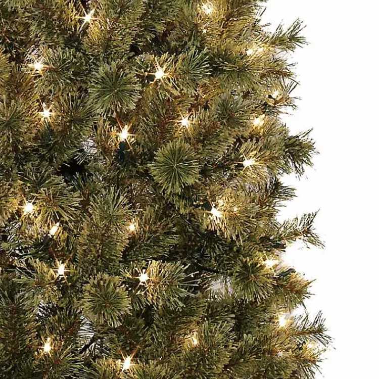 New 7 ft. Pre-Lit Pine Christmas Tree in Bronze Urn Christmas Trees