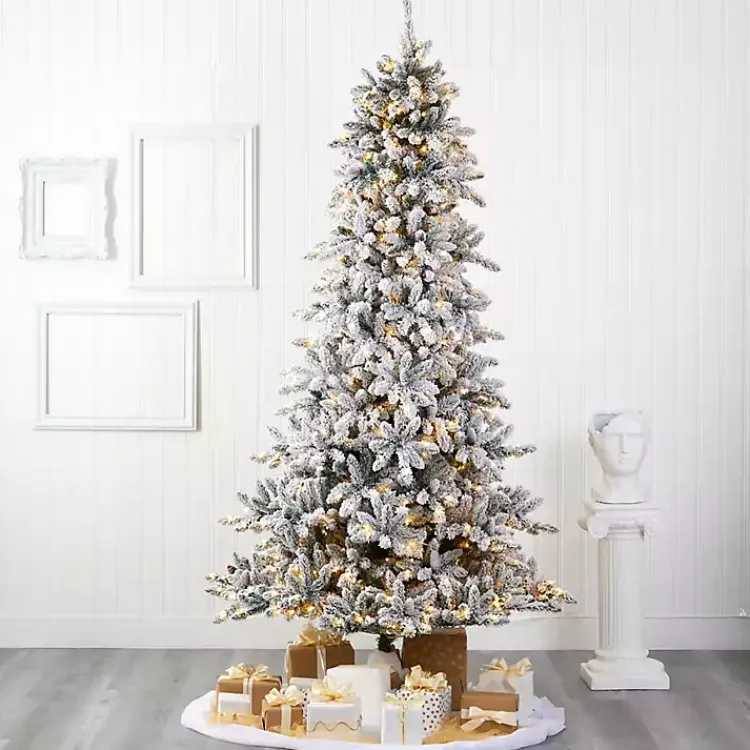 New 9 ft. Pre-Lit Pine Cone Covered Christmas Tree Christmas Trees